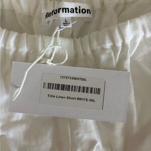 Reformation Crisp White Linen Shorts